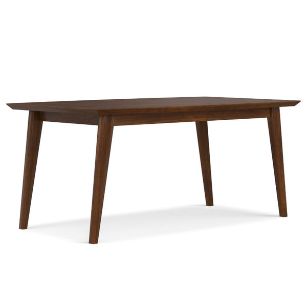 66 Inch Solid Wood Rectangular Dining Table Seats Six for Modern Kitchens and Living Spaces