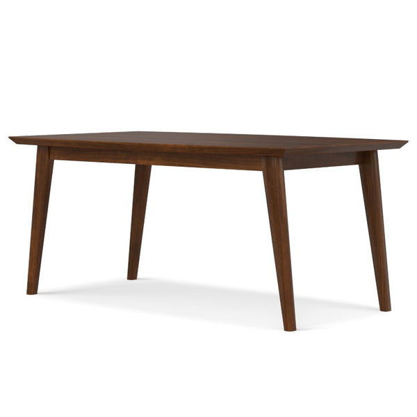 66 Inch Solid Wood Rectangular Dining Table Seats Six for Modern Kitchens and Living Spaces