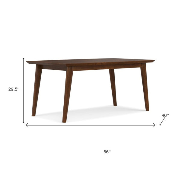 66 Inch Solid Wood Rectangular Dining Table Seats Six for Modern Kitchens and Living Spaces