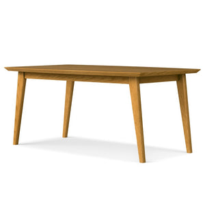66 Inch Solid Wood Rectangular Dining Table Seats Six for Modern Kitchens and Living Spaces