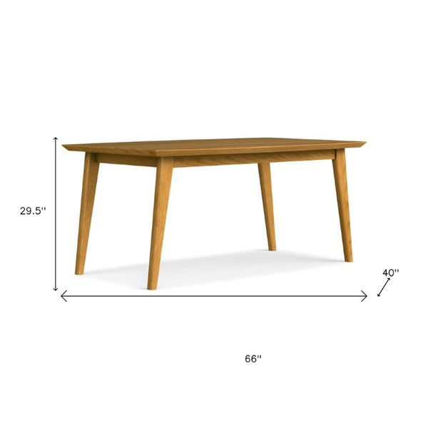 66 Inch Solid Wood Rectangular Dining Table Seats Six for Modern Kitchens and Living Spaces