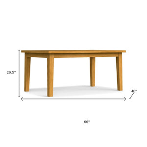 66 Inch Solid Wood Rectangular Dining Table Seats Six for Modern Kitchens and Living Spaces
