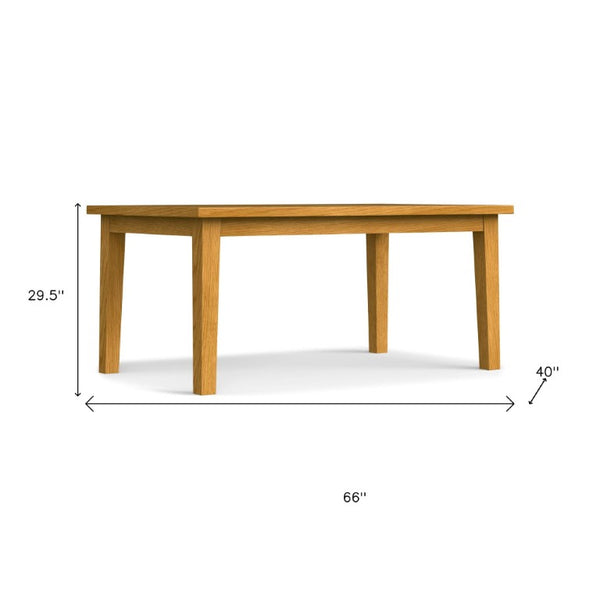 66 Inch Solid Wood Rectangular Dining Table Seats Six for Modern Kitchens and Living Spaces