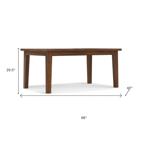 66 Inch Solid Wood Rectangular Dining Table Seats Six for Modern Kitchens and Living Spaces