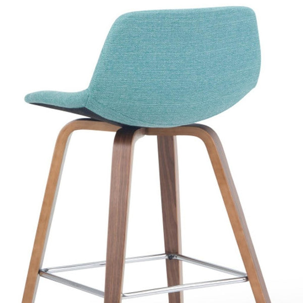HomeRoots 28" Blue Wood Backless Counter Height Bar Chair - Stylish, Space-Saving Seating for Modern Spaces 640727