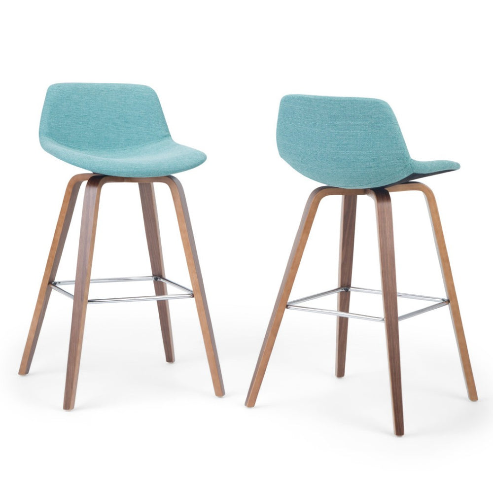 HomeRoots 28" Blue Wood Backless Counter Height Bar Chair - Stylish, Space-Saving Seating for Modern Spaces 640727