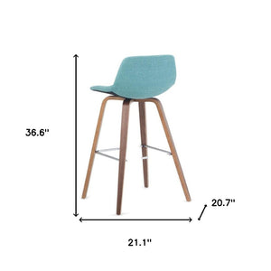 HomeRoots 28" Blue Wood Backless Counter Height Bar Chair - Stylish, Space-Saving Seating for Modern Spaces 640727