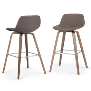 HomeRoots 28" Brown Wood Backless Bar Chair - Modern Counter Stool for Stylish Kitchens & Compact Spaces 640728
