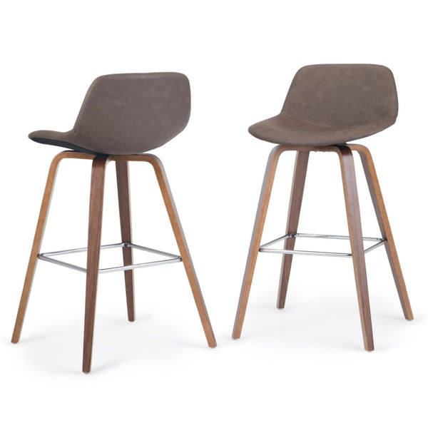 HomeRoots 28" Brown Wood Backless Bar Chair - Modern Counter Stool for Stylish Kitchens & Compact Spaces 640728