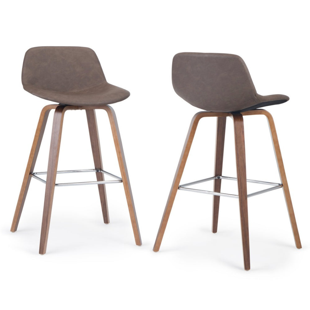 HomeRoots 28" Brown Wood Backless Bar Chair - Modern Counter Stool for Stylish Kitchens & Compact Spaces 640728