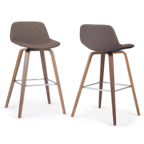 HomeRoots 28" Brown Wood Backless Bar Chair - Modern Counter Stool for Stylish Kitchens & Compact Spaces 640728