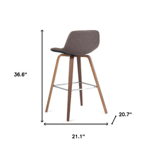 HomeRoots 28" Brown Wood Backless Bar Chair - Modern Counter Stool for Stylish Kitchens & Compact Spaces 640728