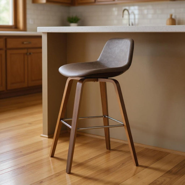 HomeRoots 28" Brown Wood Backless Bar Chair - Modern Counter Stool for Stylish Kitchens & Compact Spaces 640728
