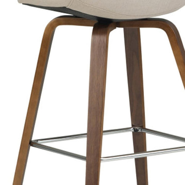 HomeRoots 28" Natural Wood Backless Bar Chair - Stylish Counter Stool for Kitchen, Dining & Home Bars 640729