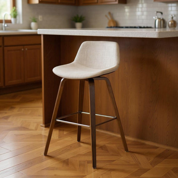 HomeRoots 28" Natural Wood Backless Bar Chair - Stylish Counter Stool for Kitchen, Dining & Home Bars 640729