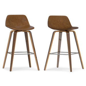 HomeRoots 28" Tan Wood Backless Counter Stool - Modern, Space-Saving Design for Kitchen, Bar, and Game Room 640730