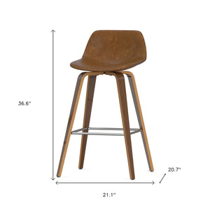 HomeRoots 28" Tan Wood Backless Counter Stool - Modern, Space-Saving Design for Kitchen, Bar, and Game Room 640730
