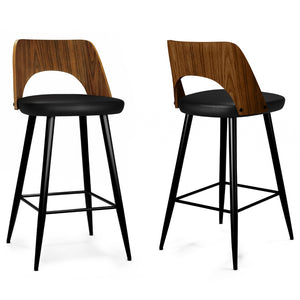 HomeRoots 25" Black Wood Backless Bar Chair - Modern, Space-Saving Seating for Kitchen Islands & Home Bars 640731