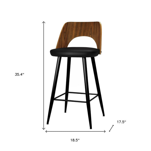 HomeRoots 25" Black Wood Backless Bar Chair - Modern, Space-Saving Seating for Kitchen Islands & Home Bars 640731