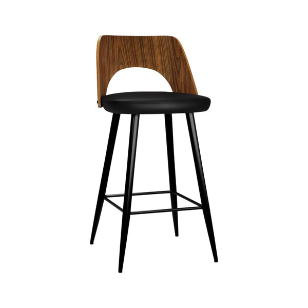 HomeRoots 25" Black Wood Backless Bar Chair - Modern, Space-Saving Seating for Kitchen Islands & Home Bars 640731