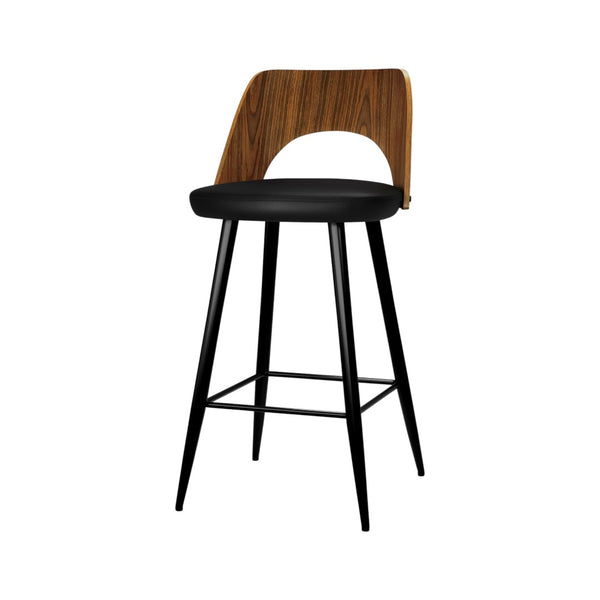 HomeRoots 25" Black Wood Backless Bar Chair - Modern, Space-Saving Seating for Kitchen Islands & Home Bars 640731