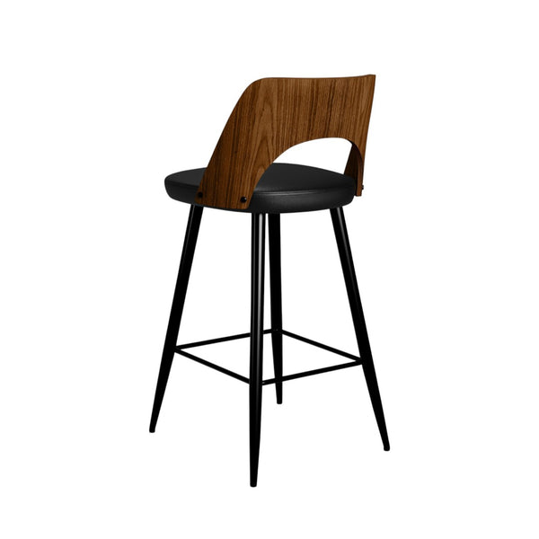 HomeRoots 25" Black Wood Backless Bar Chair - Modern, Space-Saving Seating for Kitchen Islands & Home Bars 640731