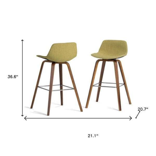HomeRoots 28" Green Backless Counter Stool - Stylish Solid Wood Bar Chair for Kitchen, Cafe & Dining Spaces 640732