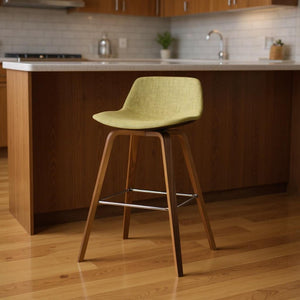HomeRoots 28" Green Backless Counter Stool - Stylish Solid Wood Bar Chair for Kitchen, Cafe & Dining Spaces 640732