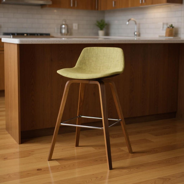 HomeRoots 28" Green Backless Counter Stool - Stylish Solid Wood Bar Chair for Kitchen, Cafe & Dining Spaces 640732