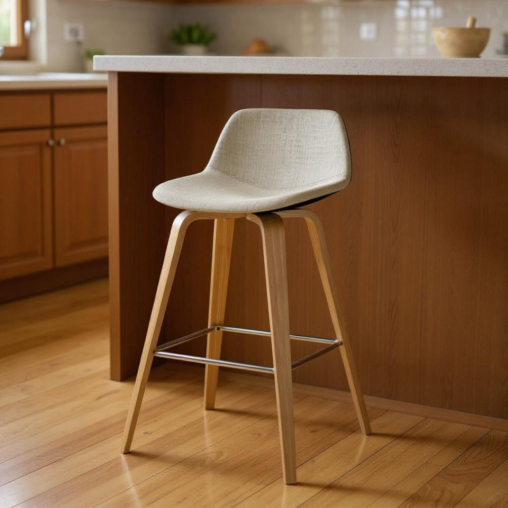 HomeRoots 28" Natural Wood Backless Counter Stool - Sleek, Space-Saving Design for Modern Dining & Home Bars 640733