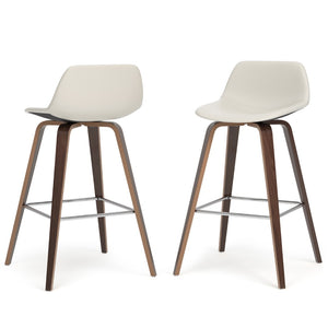 HomeRoots 28" Cream Wood Backless Bar Chair - Modern Café Style Seating for Kitchen, Home Bar & Game Room 640734