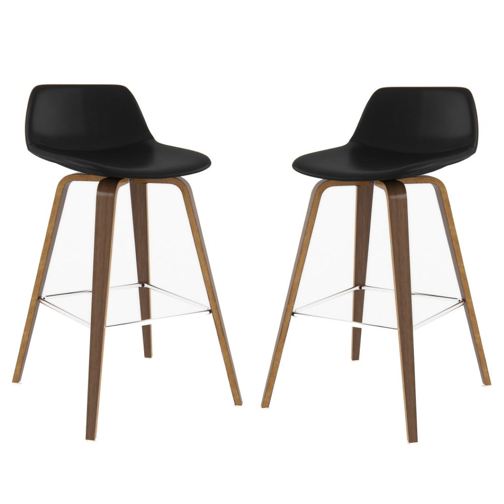 HomeRoots 28" Sleek Black Wood Backless Counter Stool - Modern, Space-Saving Bar Chair for Any Decor Style 640735