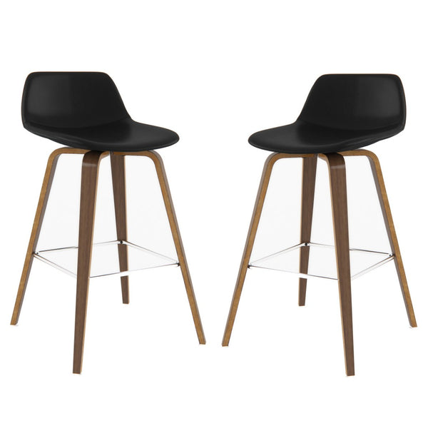HomeRoots 28" Sleek Black Wood Backless Counter Stool - Modern, Space-Saving Bar Chair for Any Decor Style 640735