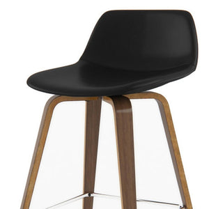 HomeRoots 28" Sleek Black Wood Backless Counter Stool - Modern, Space-Saving Bar Chair for Any Decor Style 640735