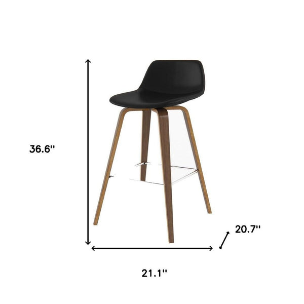 HomeRoots 28" Sleek Black Wood Backless Counter Stool - Modern, Space-Saving Bar Chair for Any Decor Style 640735