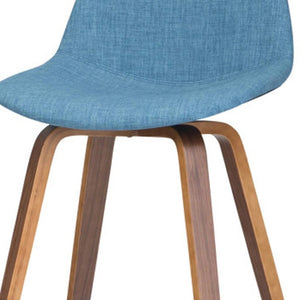 HomeRoots 28" Blue Backless Counter Stool - Modern Wooden Seating for Kitchen, Bar, or Café - Space-Saving Design 640736