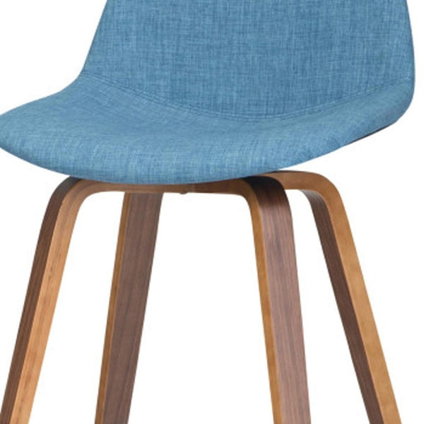 HomeRoots 28" Blue Backless Counter Stool - Modern Wooden Seating for Kitchen, Bar, or Café - Space-Saving Design 640736