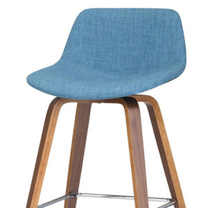 HomeRoots 28" Blue Backless Counter Stool - Modern Wooden Seating for Kitchen, Bar, or Café - Space-Saving Design 640736