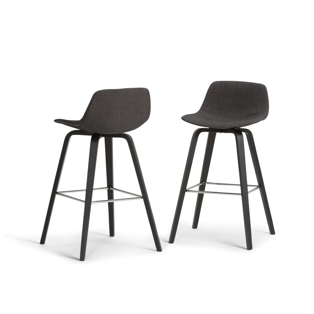 HomeRoots 28" Gray Wood Backless Counter Height Bar Chair – Modern, Armless Design for Kitchen & Café Spaces 640737