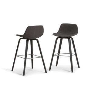 HomeRoots 28" Gray Wood Backless Counter Height Bar Chair – Modern, Armless Design for Kitchen & Café Spaces 640737