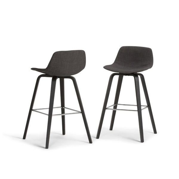 HomeRoots 28" Gray Wood Backless Counter Height Bar Chair – Modern, Armless Design for Kitchen & Café Spaces 640737