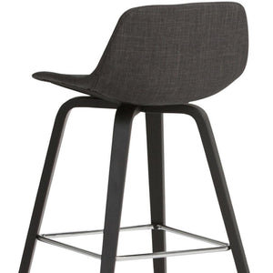 HomeRoots 28" Gray Wood Backless Counter Height Bar Chair – Modern, Armless Design for Kitchen & Café Spaces 640737