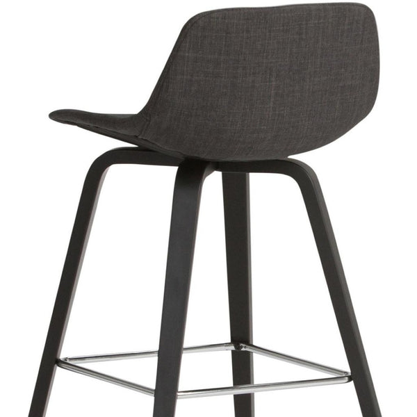 HomeRoots 28" Gray Wood Backless Counter Height Bar Chair – Modern, Armless Design for Kitchen & Café Spaces 640737