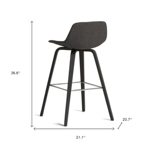 HomeRoots 28" Gray Wood Backless Counter Height Bar Chair – Modern, Armless Design for Kitchen & Café Spaces 640737