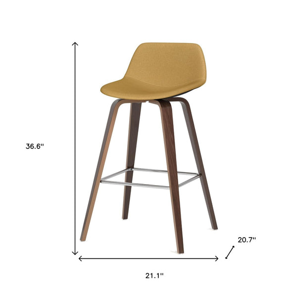 HomeRoots 28" Yellow Backless Counter Height Bar Chair - Modern, Space-Saving Design for Kitchen & Bar Use 640738