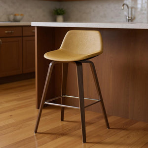 HomeRoots 28" Yellow Backless Counter Height Bar Chair - Modern, Space-Saving Design for Kitchen & Bar Use 640738