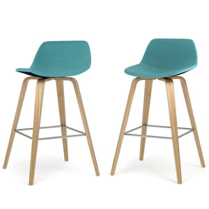 HomeRoots 28" Blue Wood Backless Counter Stool - Stylish, Space-Saving Design for Kitchen & Bar Seating Needs 640739