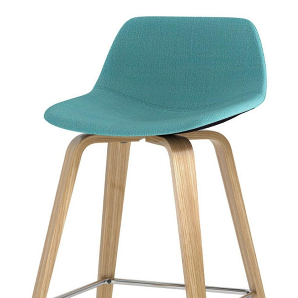 HomeRoots 28" Blue Wood Backless Counter Stool - Stylish, Space-Saving Design for Kitchen & Bar Seating Needs 640739