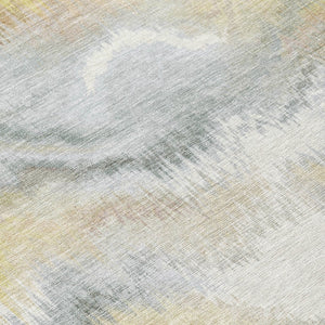 HomeRoots 8' X 10' Beige and Ivory Abstract Area Rug - Durable, Washable, Stylish for Indoor & Outdoor Spaces 640753