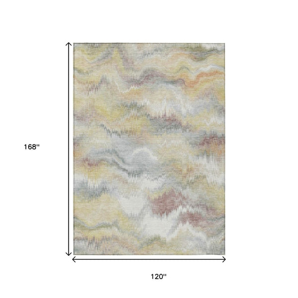 HomeRoots 10' Washable Indoor Outdoor Area Rug in Beige & Ivory - Durable, Stylish, and Easy-Care for Any Space! 640755
